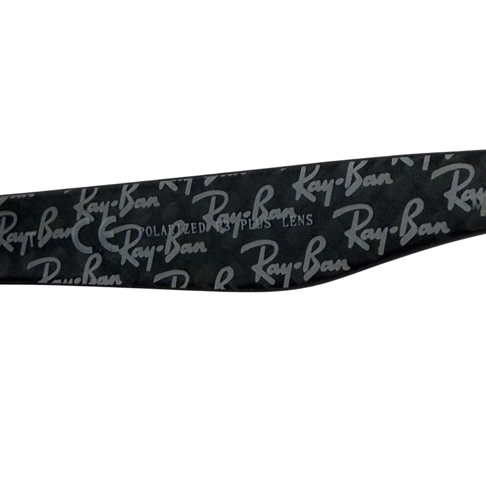 Ray-Ban RB 8316 002/N5 62-18 135 3P Polarized Sunglasses Black Metal Rectangle